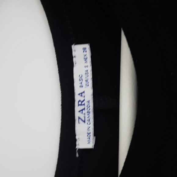 Zara Micro Suede Black Midi Dress with Attached Leather Belt & Silver Buckle - Picture 4 of 4